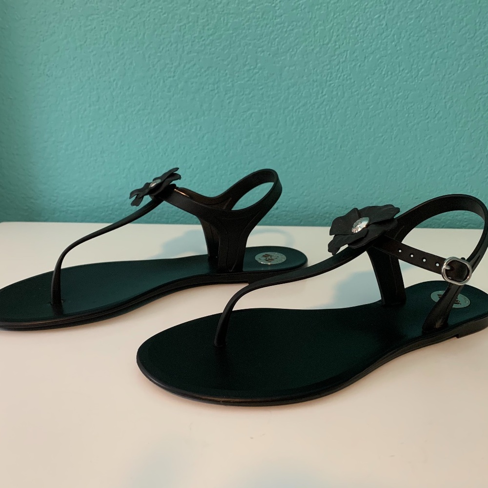 NEW BCBGeneration Black Floral Sandal
